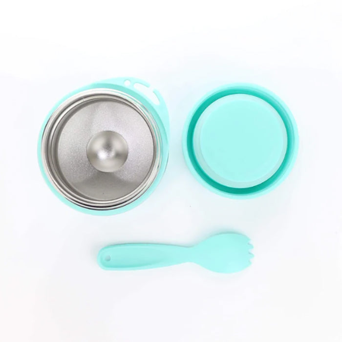 Citron Food Jar 300ml Triple Insulated with Spork Turquoise Dino