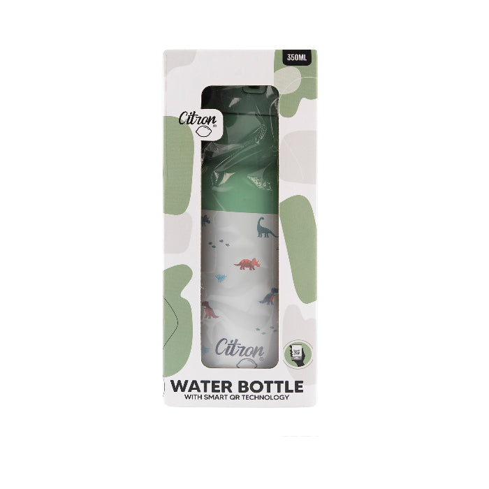Citron Little Big Water Bottle OR Enabled Lost Proof 350ml Green White Dino