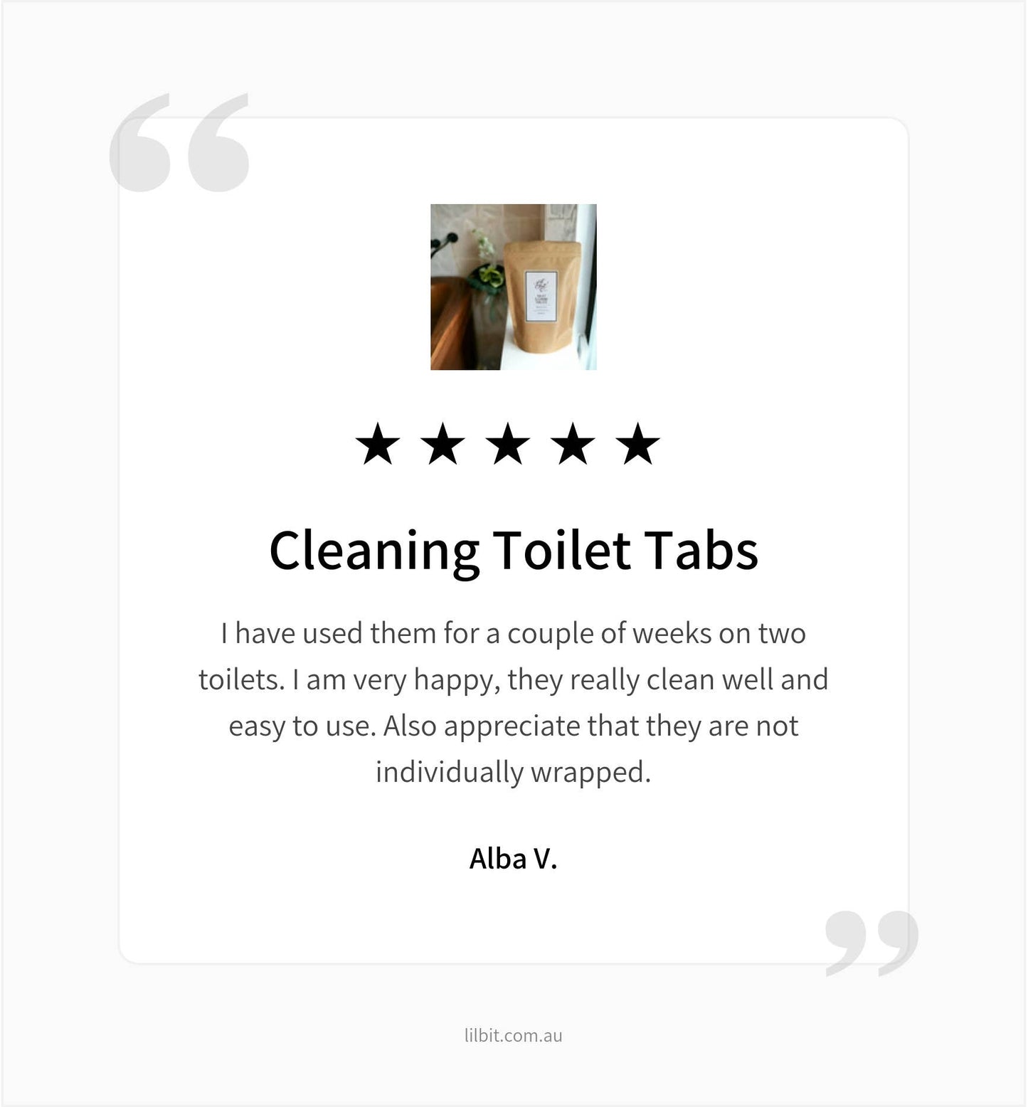 Toilet Cleaning TABLETS - 20 pc packet by LIL'BIT BETTER