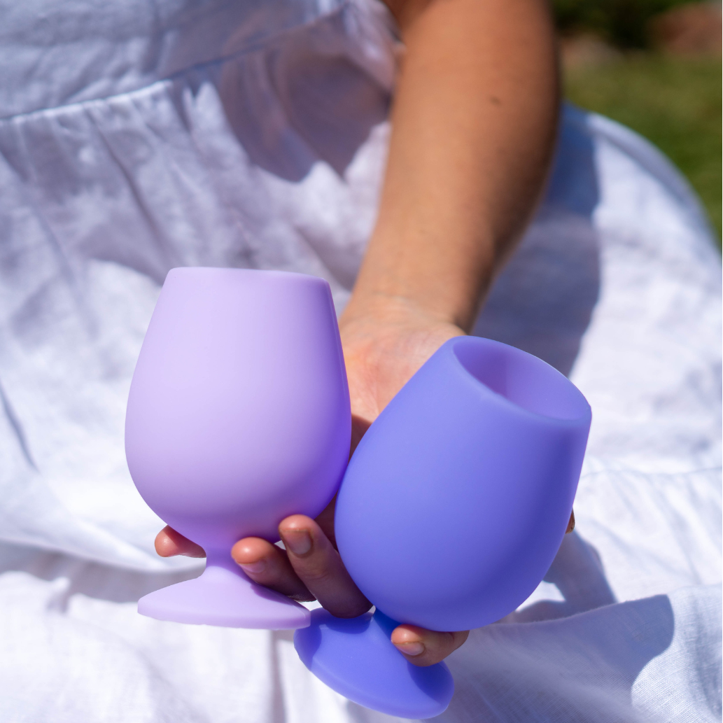 Wine Glasses Stemm - Silicone - Tanzanite + Amethyst by Porter Green