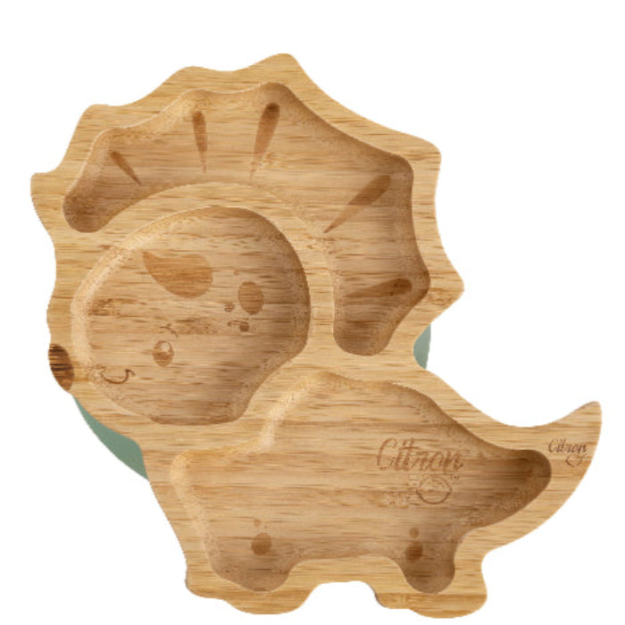 an image of a bamboo eco-friendly plate good for low-tox gifts, baby gifts