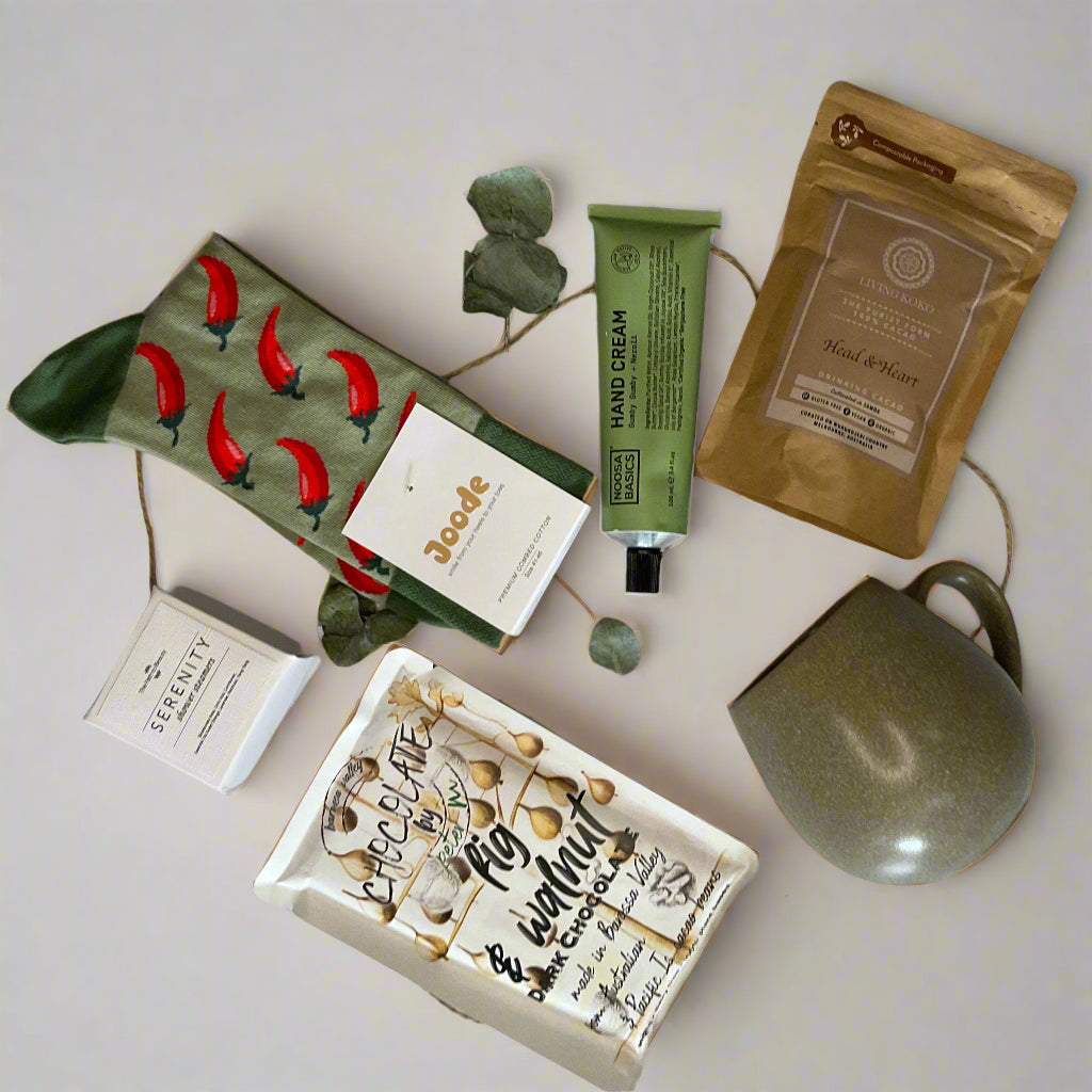 Collection of skincare and wellness products on a white surface