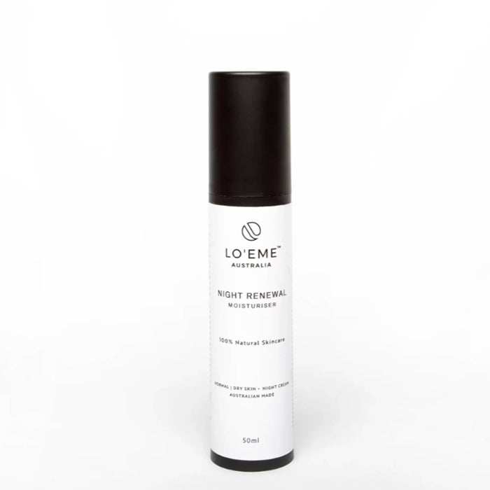 Image of LO'EME Night Renewal Moisturiser, makes for a great low-tox skincare gift.