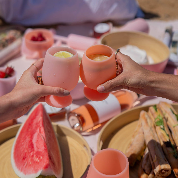 Image of Porter Green - Peach + Petal | Stemm | Silicone Unbreakable Wine Glasses