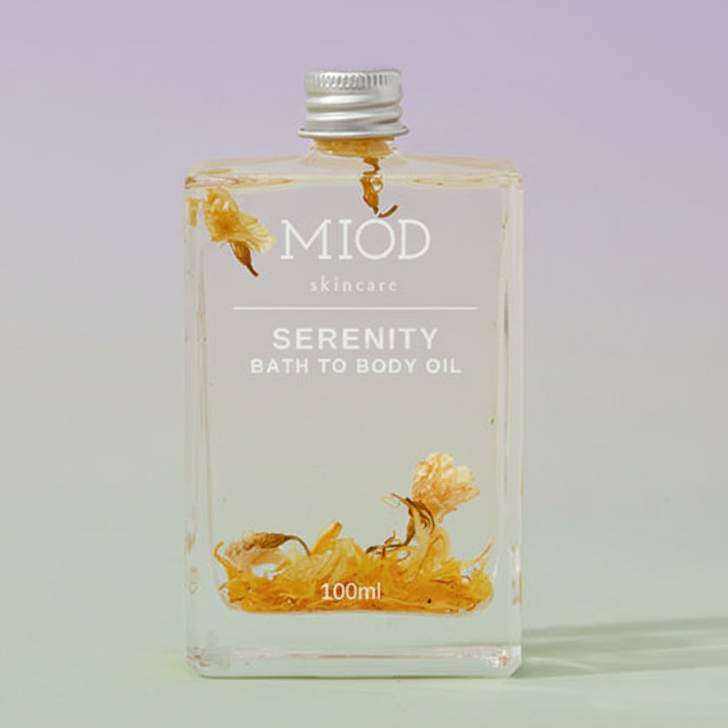 Serenity Body oil in glass bottle luscious for skincare