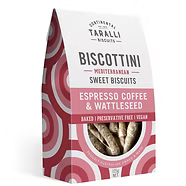 Biscottini sweet biscuits packaging with red and white design