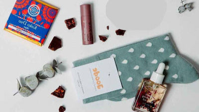Chocolate, socks, lip butter and body oil