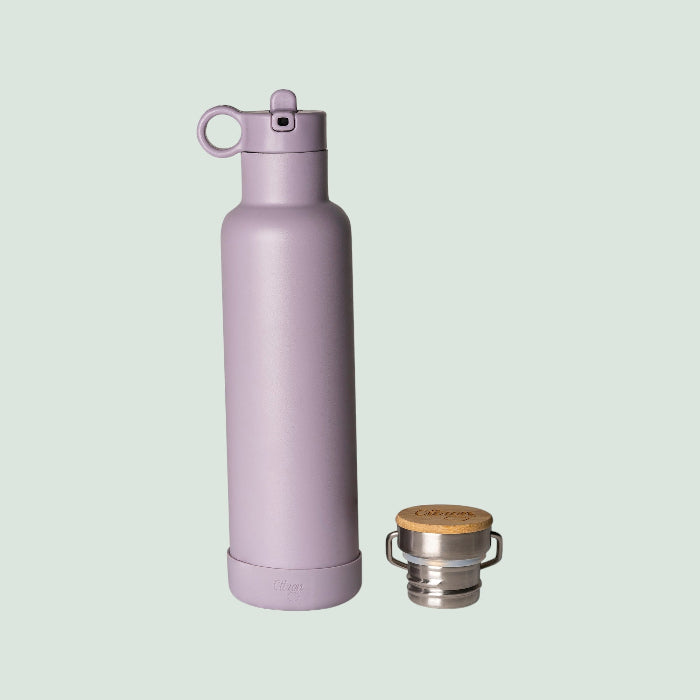 this is a purple stainless steel drink bottle
