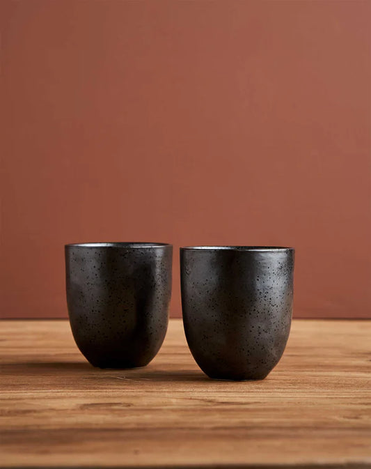 LATTE Ceramic Mugs (Earth/Black) by ROBERT GORDON (Set of 2)