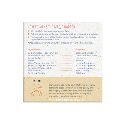 Ruffy Cleanse & Exfoliate - Body Buffer by DOWNUNDER WASH & CO