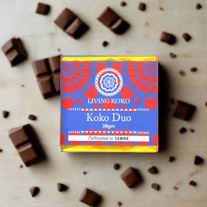Image of a bar of coffee-beans on chocolate