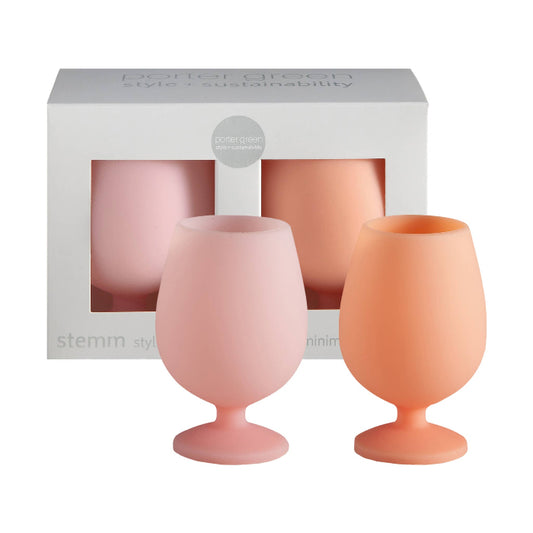 Image of Porter Green - Peach + Petal | Stemm | Silicone Unbreakable Wine Glasses