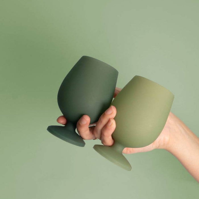 Image of Porter Green - Sage and Olive | Stemm | Silicone Unbreakable Wine Glasses