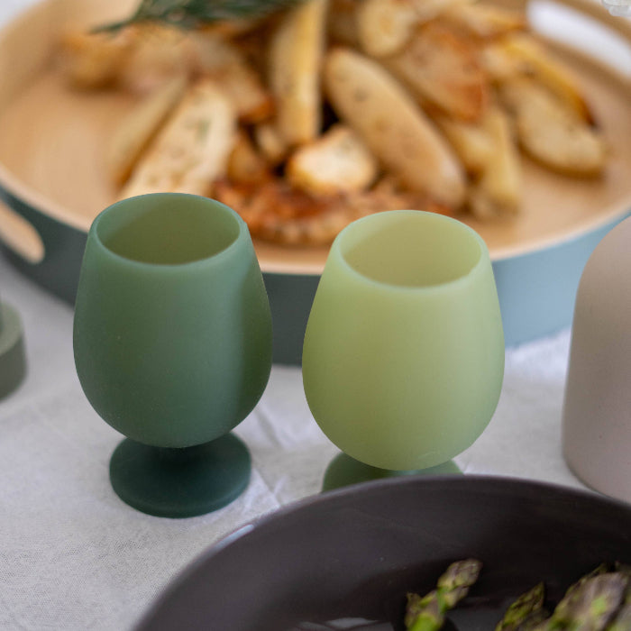 Image of Porter Green - Sage and Olive | Stemm | Silicone Unbreakable Wine Glasses