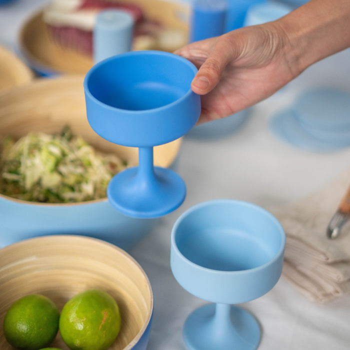 Image of Porter Green - Sky and Kingfisher | Mecc |Silicone Unbreakable Cocktail Glasses