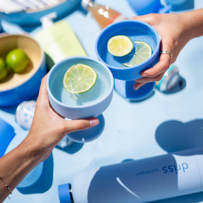 Image of Porter Green - Sky and Kingfisher | Mecc |Silicone Unbreakable Cocktail Glasses