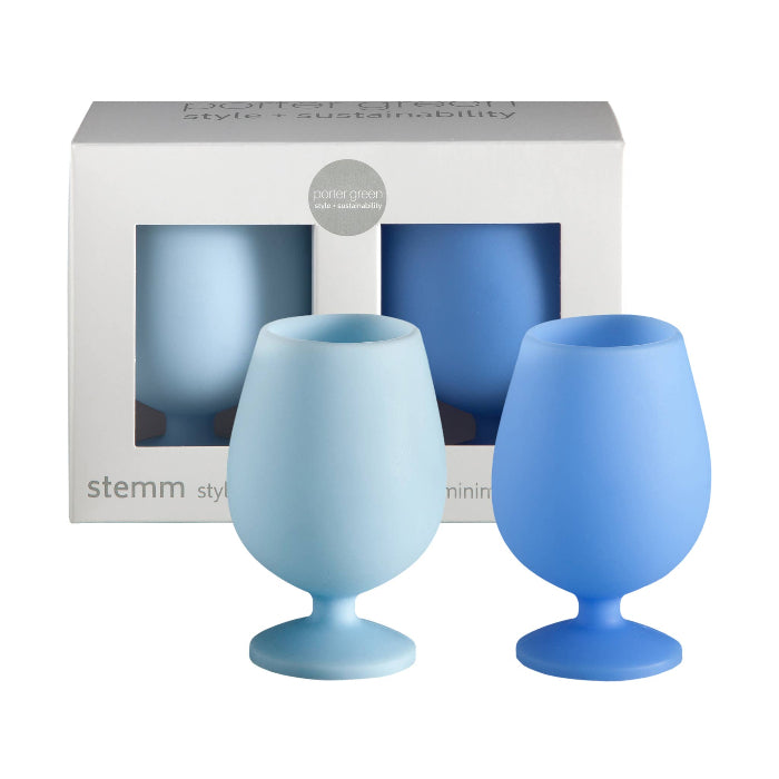 Image of Porter Green - Sky and Kingfisher | Stemm | Silicone Unbreakable Wine Glasses