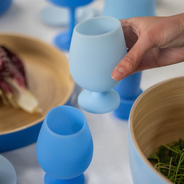 Porter Green - Sky and Kingfisher | Stemm | Silicone Unbreakable Wine Glasses