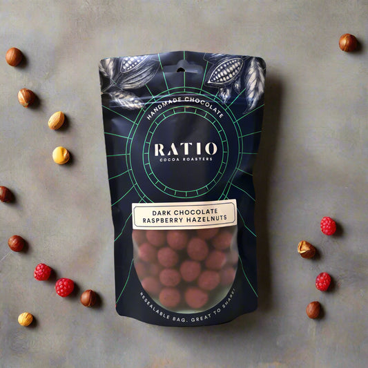 rapsberry hazelnuts dark chocolate RATIO