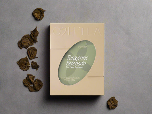 Oriental Tea Tangerine Serenade tea box on a white background