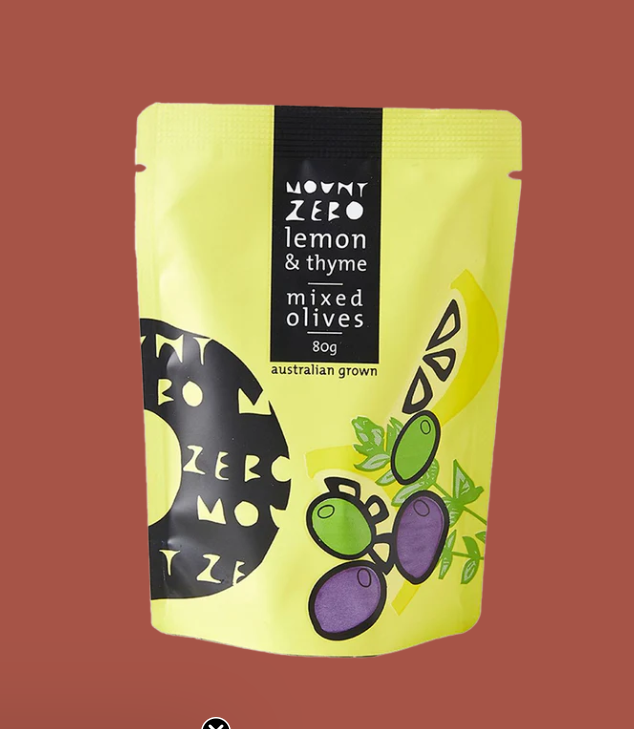 Lemon & Thyme marinated mixed Olive Pouch by Mount Zero