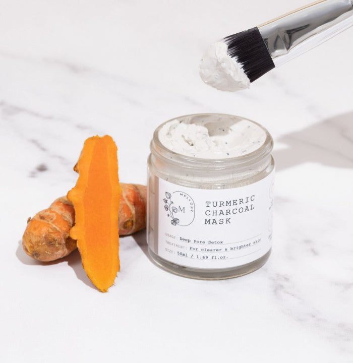 this is an image of a turmeric charcoal mask